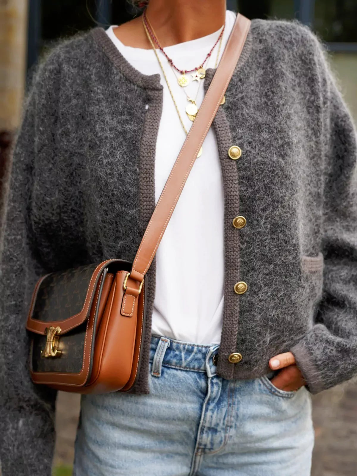 Classic Textured Knit Cardigan of Timeless Elegance