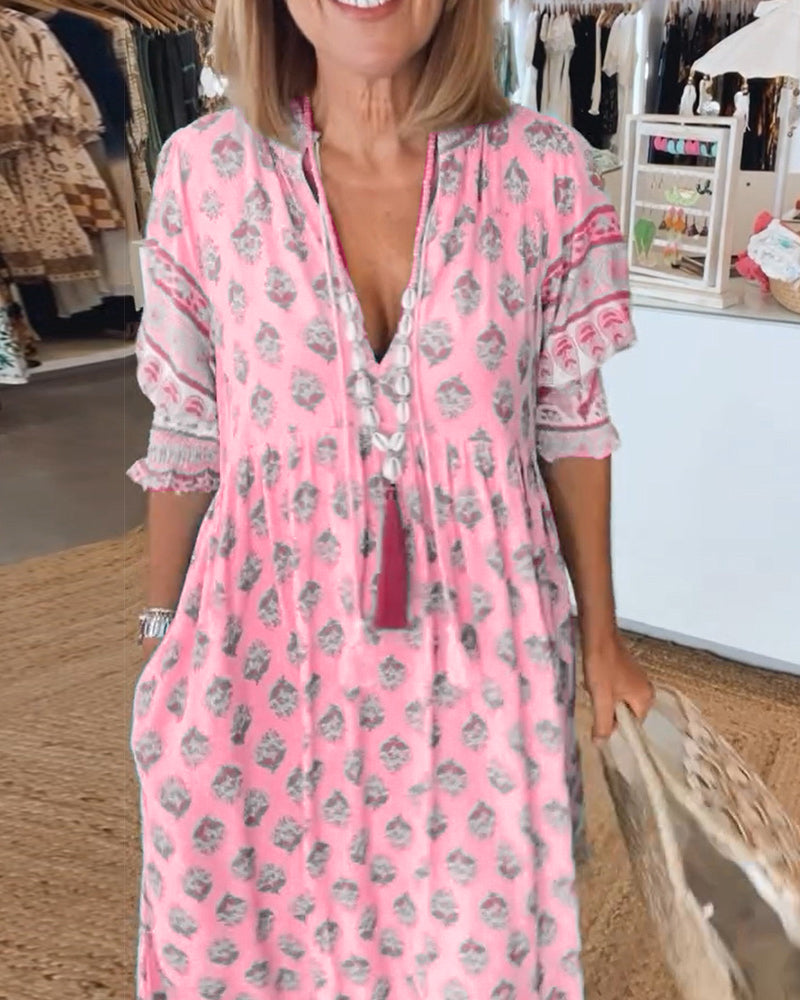 VERONA | BOHO V-NECK DRESS