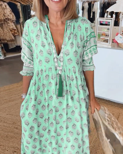 VERONA | BOHO V-NECK DRESS