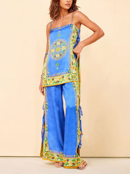 Decorative Mosaic Tile Pants Ensemble