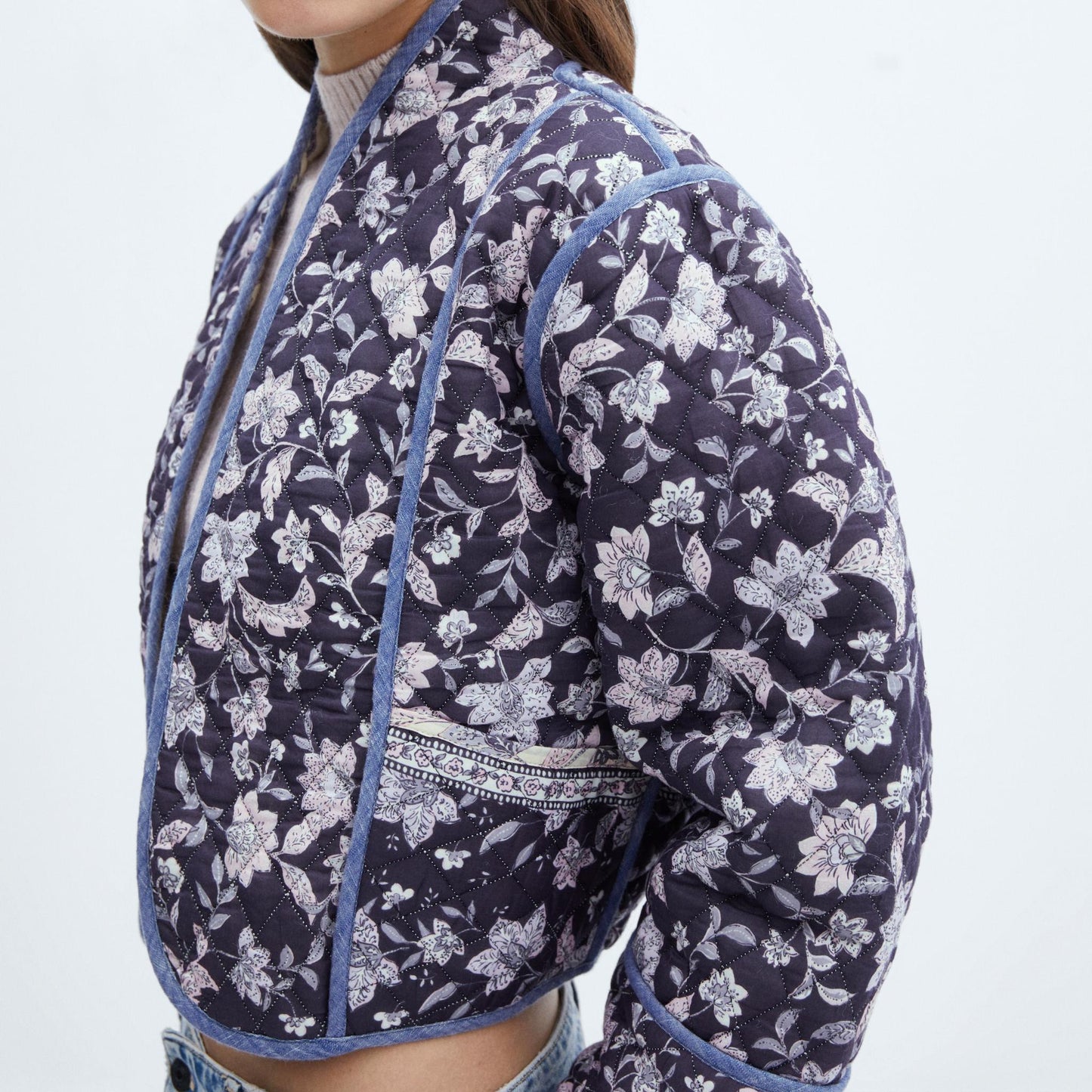 Reversible Jacket with Ethnic Floral Design