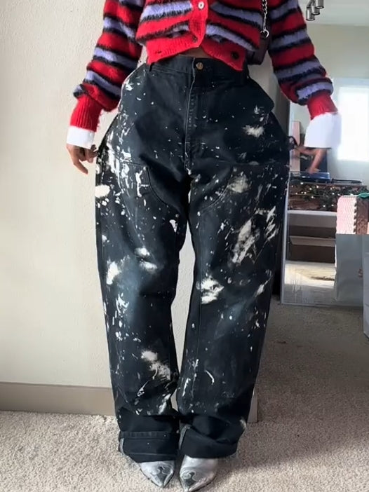 Artistic Splash Denim Jeans