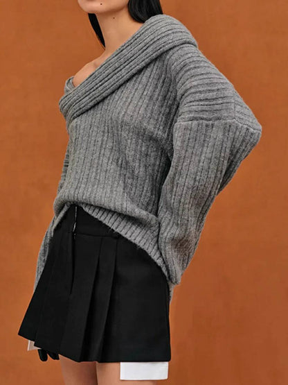 Chunky High Roll Neck Oversized Sweater