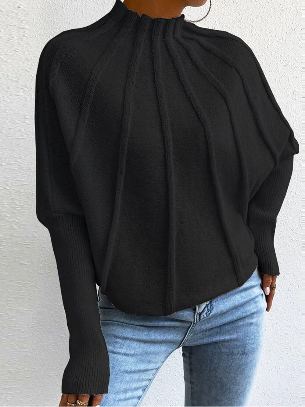 Classic Dolman Sleeve Knit Sweater
