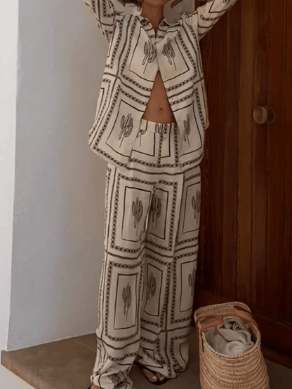 Geometric Line Art Two-Piece Set