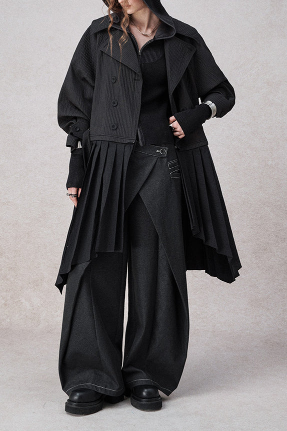 Swinging Symphony Faux Two-Piece Wide-Leg Jeans