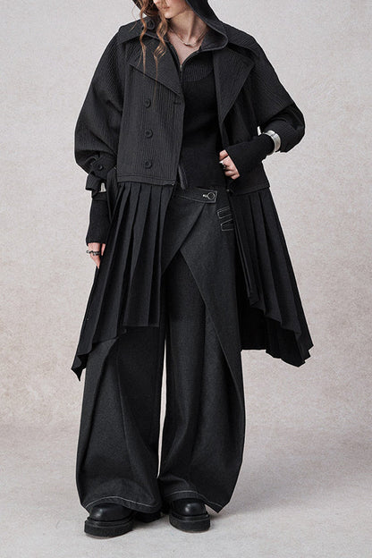 Swinging Symphony Faux Two-Piece Wide-Leg Jeans