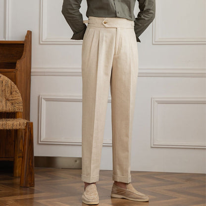 MV High Waist Cotton And Linen Casual Pants