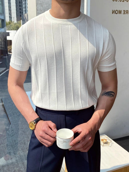 MV Muscle Fit Knitted Round Neck T-Shirt