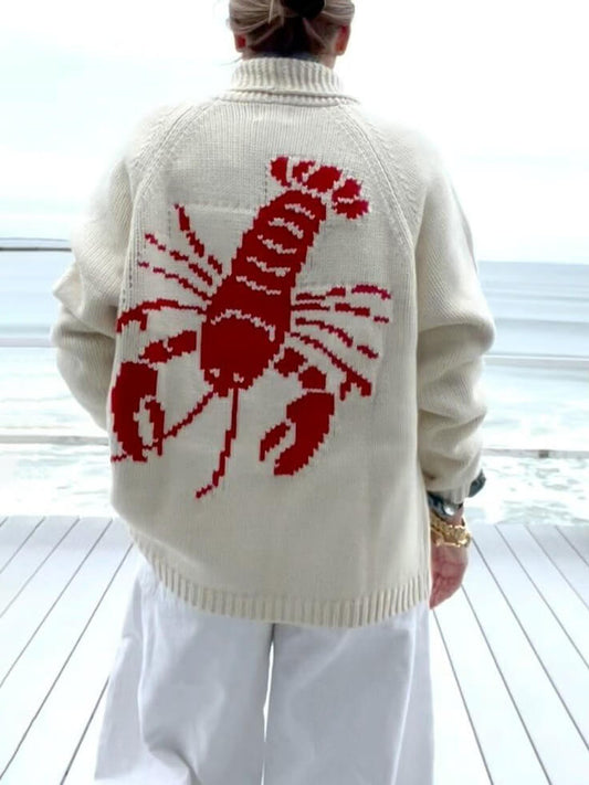 Playful Lobster Knit Cardigan
