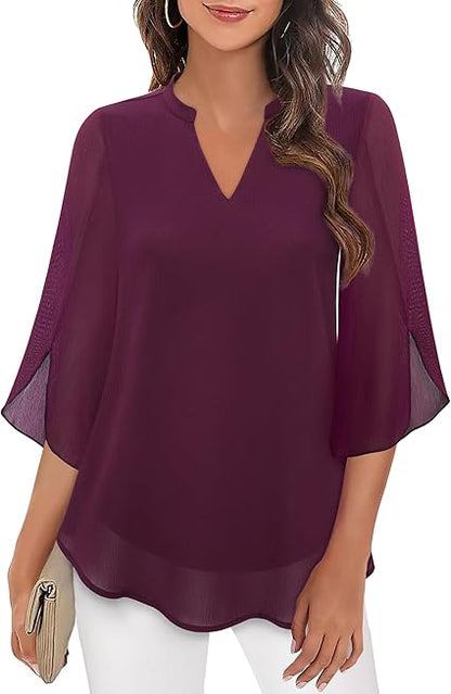 Graceful Split Sleeve Blouse