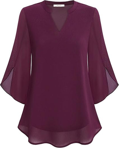 Graceful Split Sleeve Blouse