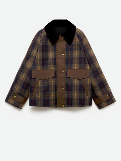 Women's Plaid Straight-Cut Jacket