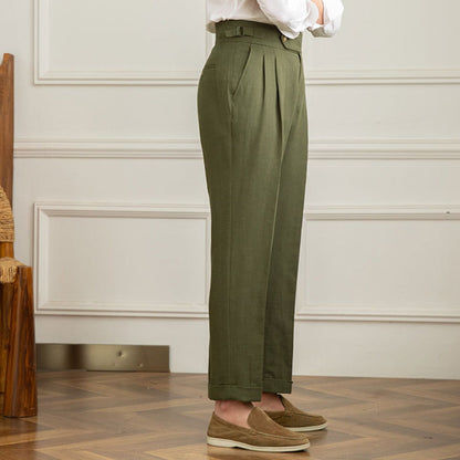 MV High Waist Cotton And Linen Casual Pants