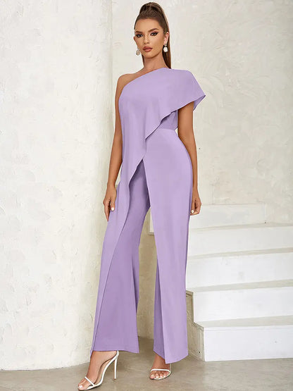 Chic One-Shoulder Cutout Back Jumpsuit