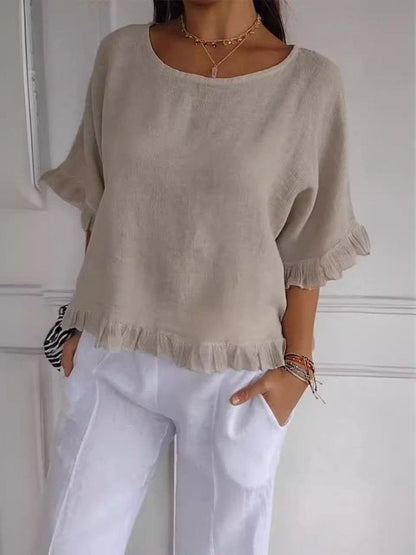 Casual Frilled Sleeve Top