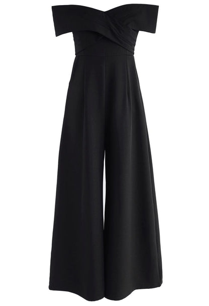 Timeless Sweetheart Off-Shoulder Black Jumpsuit