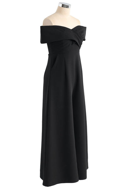 Timeless Sweetheart Off-Shoulder Black Jumpsuit