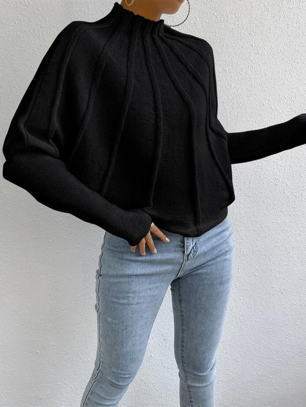 Classic Dolman Sleeve Knit Sweater