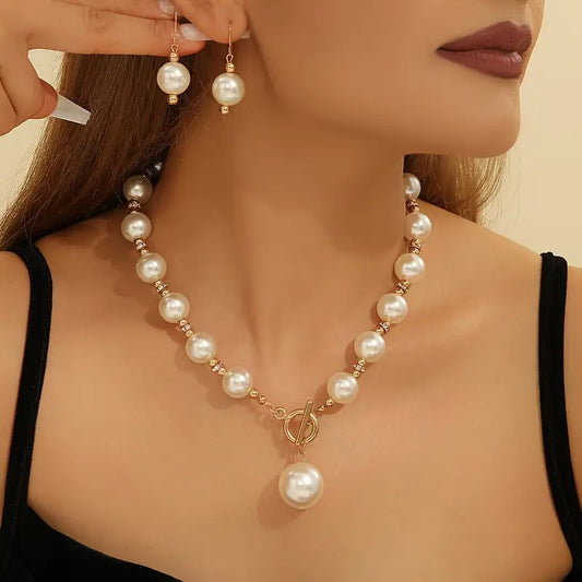 Isla Pearl Decor Necklace + Earrings