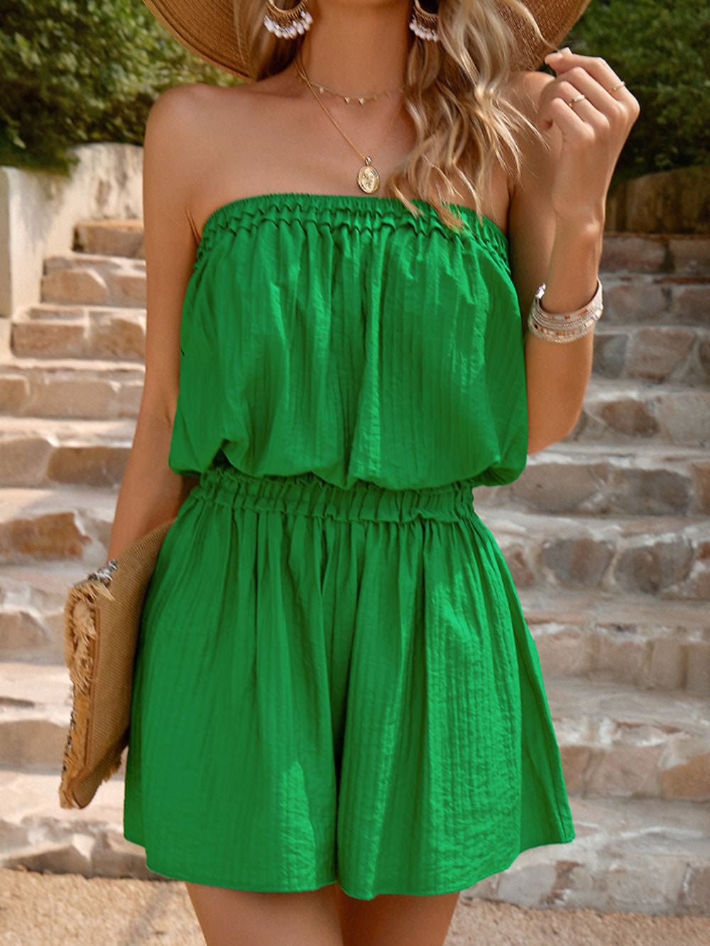 Pocketed Strapless Jumpsuit
