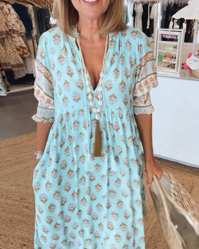 VERONA | BOHO V-NECK DRESS