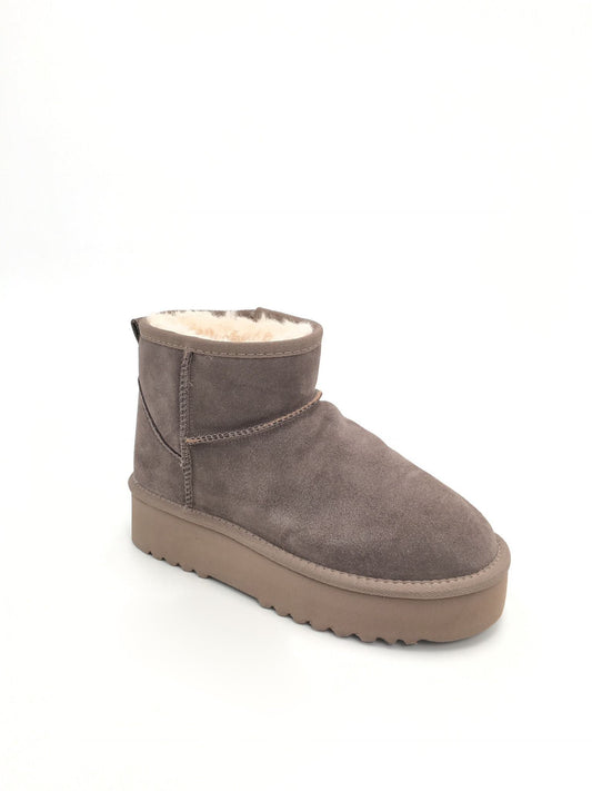 Colinda Taupe Mid Real leather