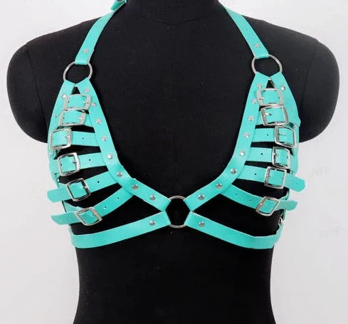 Leather Harness Bra