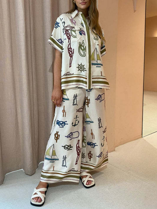 Artisan Nautical-Themed Pants Set