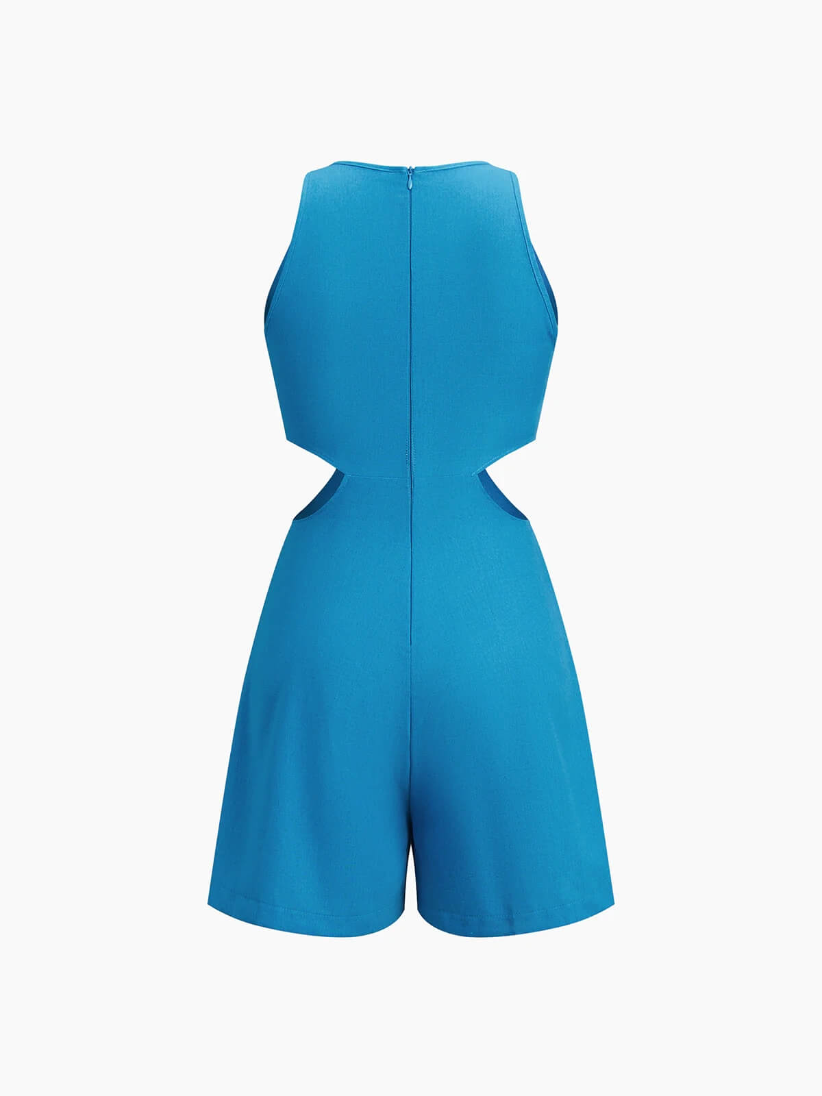 Casual Cotton Cut-Out Romper with O-Ring Waist