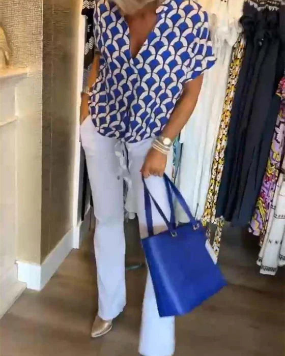 Chic Geometric Blouse