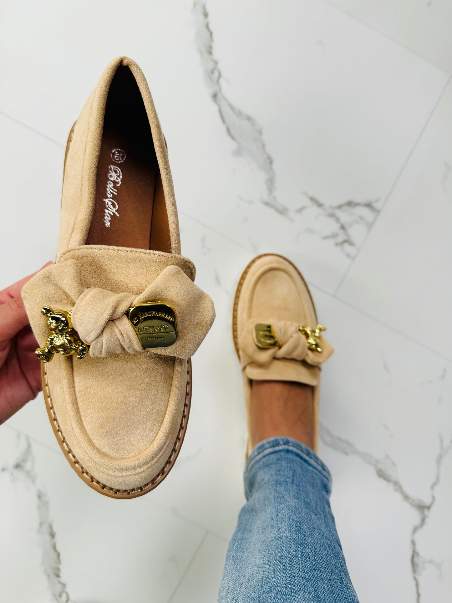 Bow Beige Mocassin