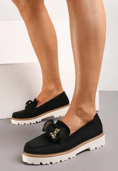 Bow Black Mocassin