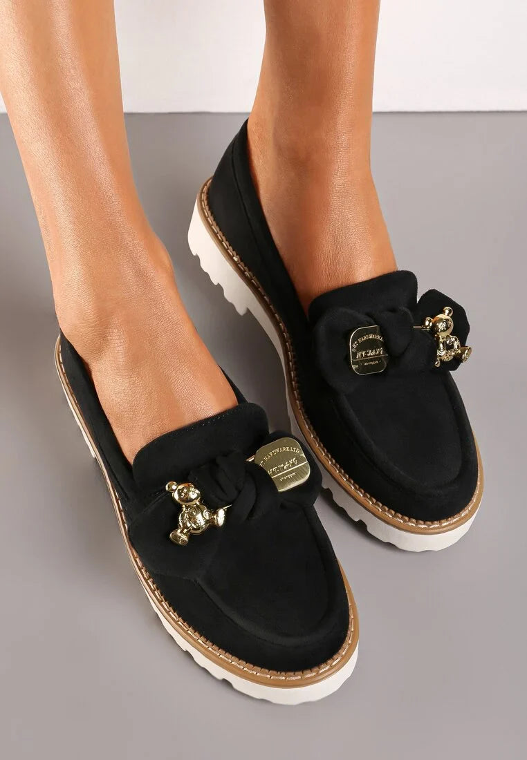 Bow Black Mocassin