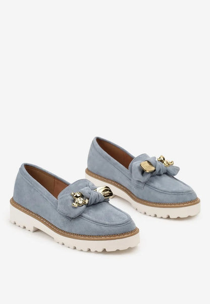 Bow Blue Mocassin