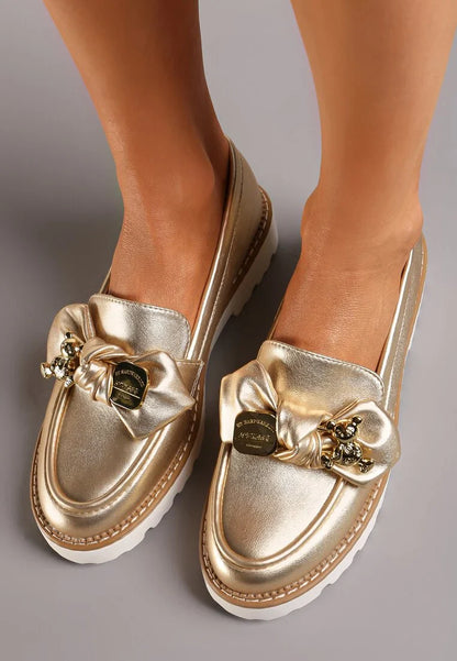 Bow Gold Mocassin