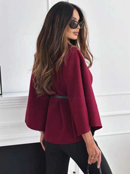 Lola Red Poncho Coat