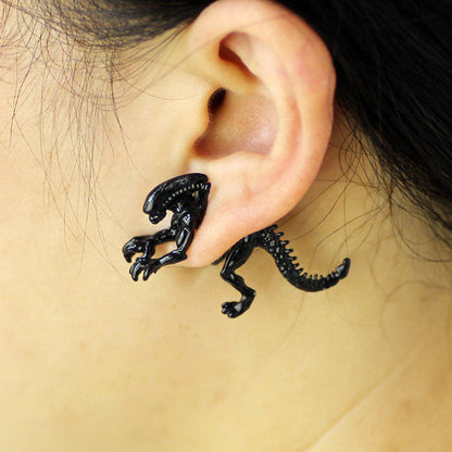 Black Alien Earrings