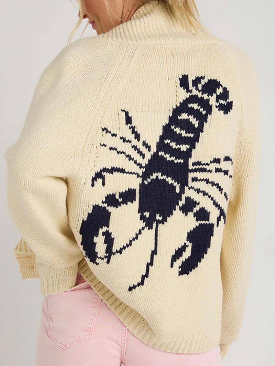 Playful Lobster Knit Cardigan