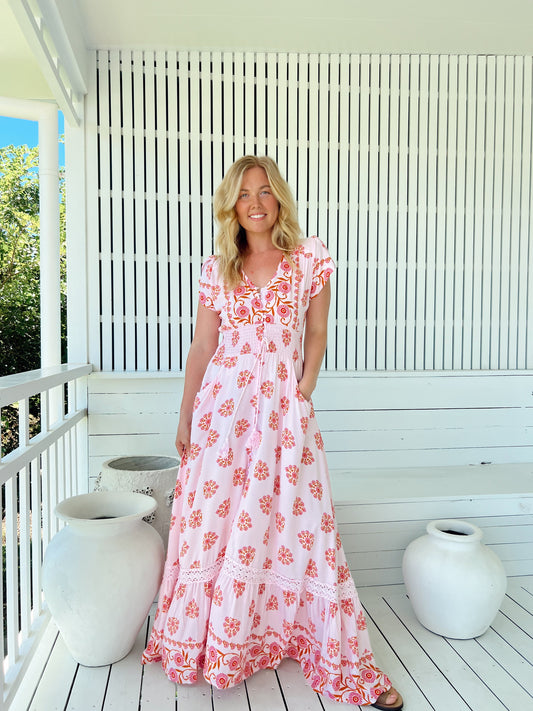 Romi Maxi Dress - Desert Wildflower Print
