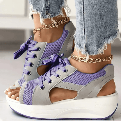 Lucia Stylish Mesh Wedge Sneakers