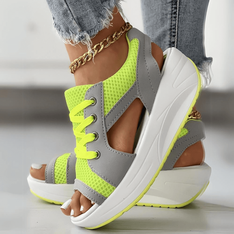 Lucia Stylish Mesh Wedge Sneakers