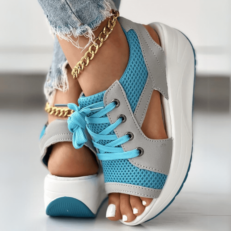 Lucia Stylish Mesh Wedge Sneakers