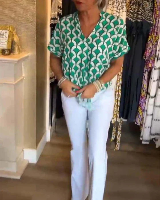 Chic Geometric Blouse
