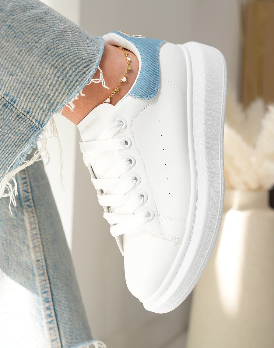 Melissa - White Denim Sneaker