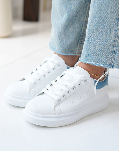 Melissa - White Denim Sneaker