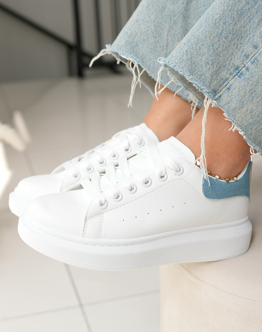 Melissa - White Denim Sneaker