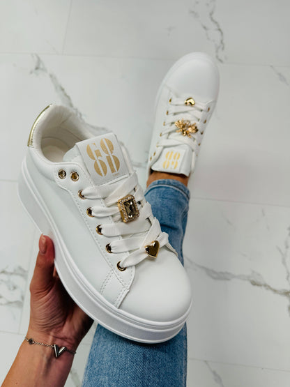 307 White/Gold Sneaker