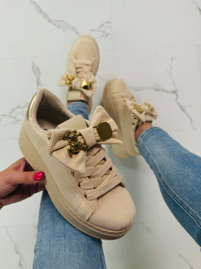 Bow Beige Sneaker