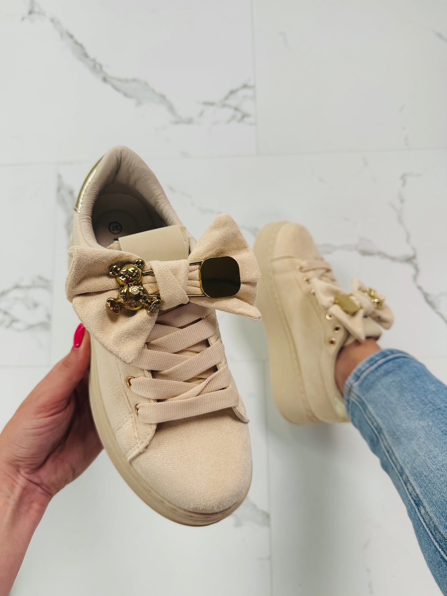 Bow Beige Sneaker